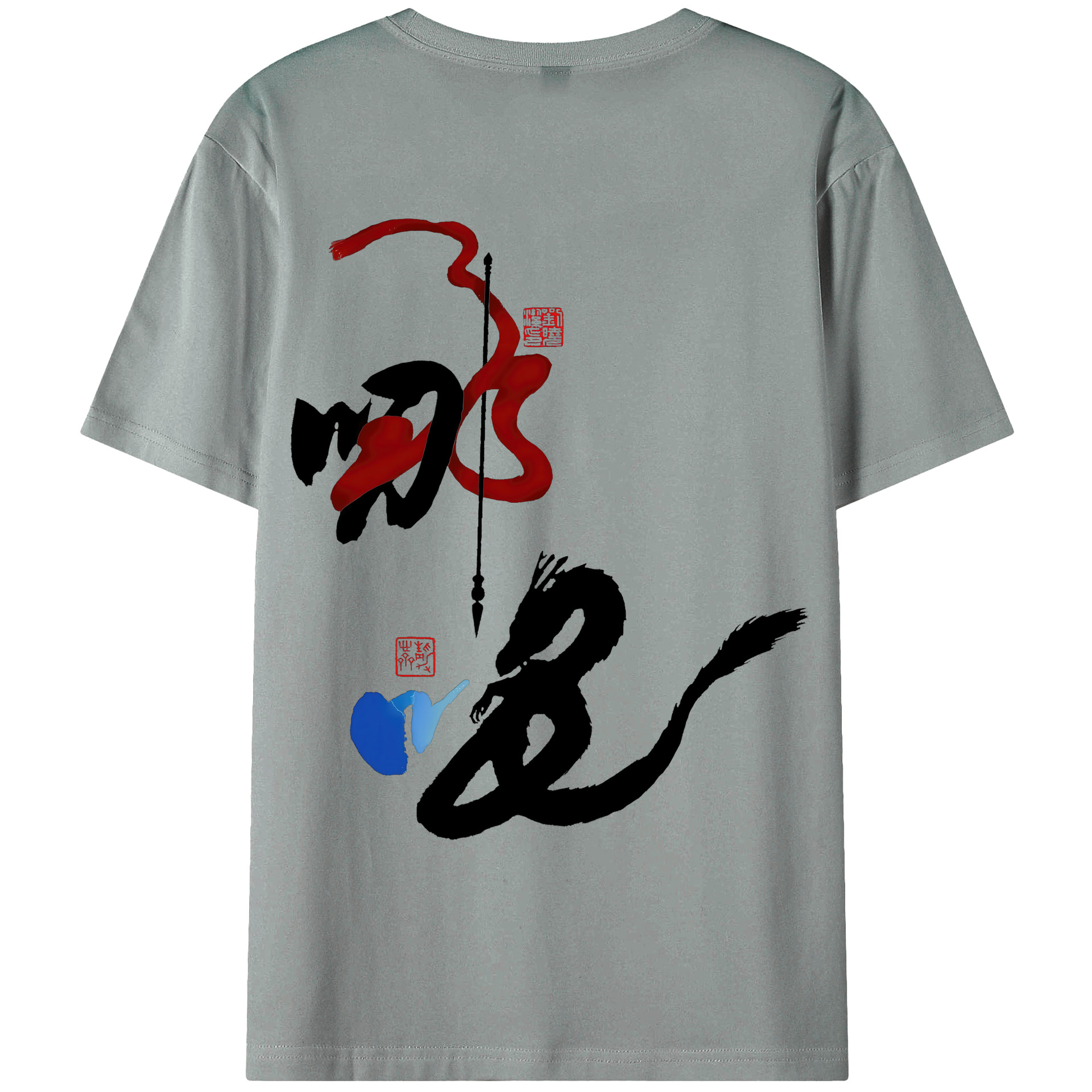 （画像用） Ne Zha 2 ナタ 魔童の大暴れ 綿100％ メンズ半袖Tシャツ（バックプリント） 通気性